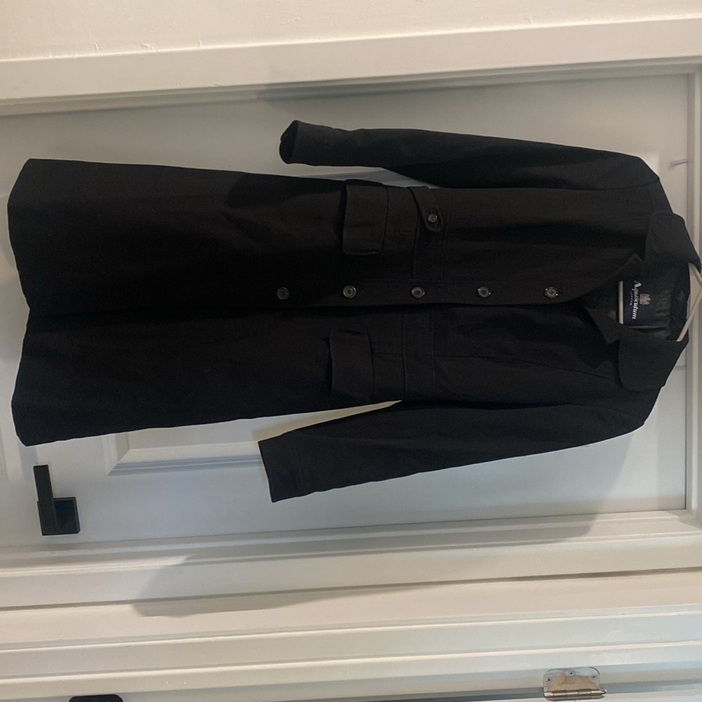 Aquascutum London Womens Black Wool Trench Coat 8 - Picture 5 of 9